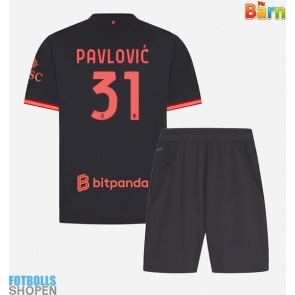 Billiga AC Milan Strahinja Pavlovic #31 Tredjeställ Barn 2026-27 Kortärmad (+ Korta byxor)